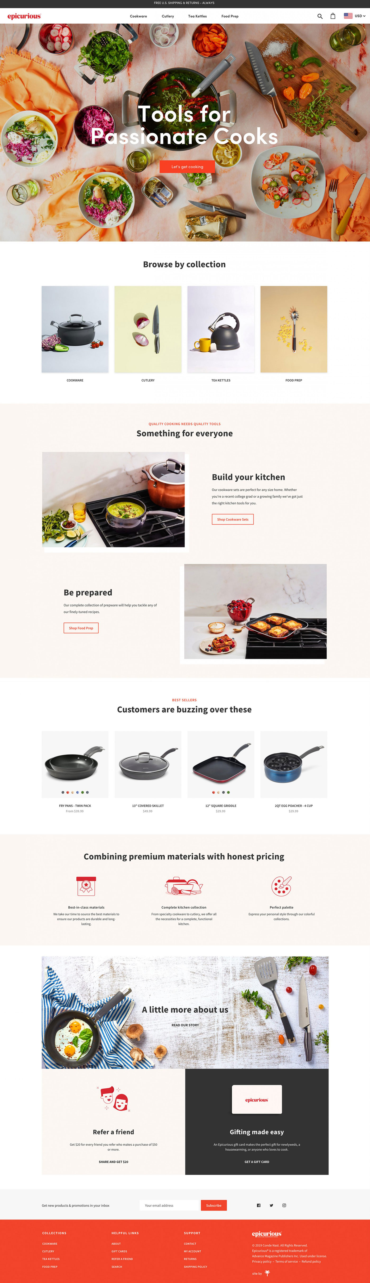 Epicurious website screenshot